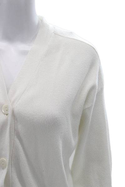 Zara Unisex Cardigan White V-Neck Button Long Sleeve Size S
