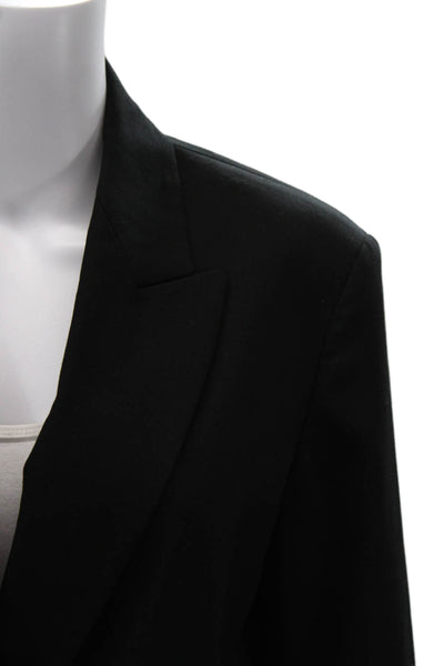 Zara Womens Classic Black Polyester V-Neck Button Blazer Long Sleeve Size XS