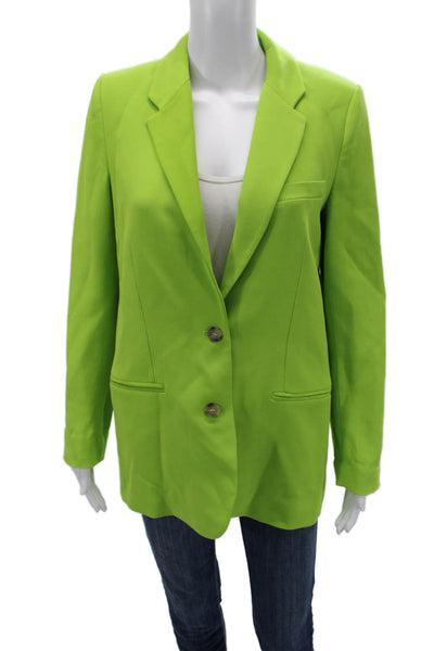 Zara Unisex Green Collared Button Blazer Long Sleeve Wool Blend Size XS
