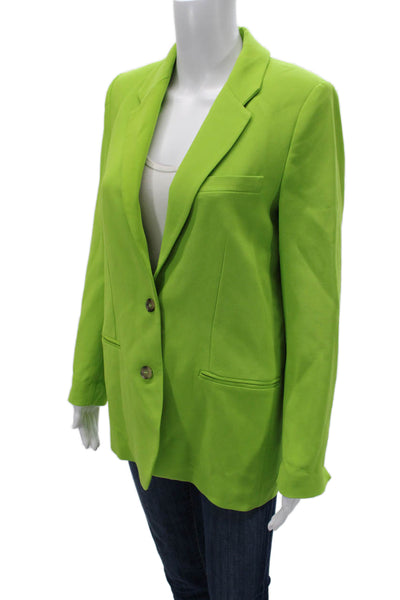 Zara Unisex Green Collared Button Blazer Long Sleeve Wool Blend Size XS