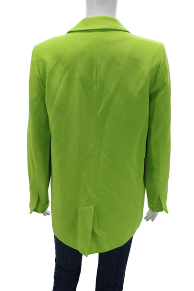 Zara Unisex Green Collared Button Blazer Long Sleeve Wool Blend Size XS