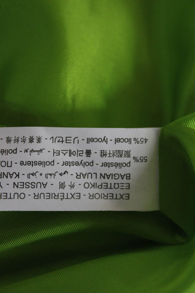 Zara Unisex Green Collared Button Blazer Long Sleeve Wool Blend Size XS