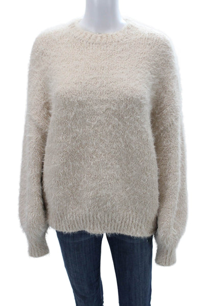 Zara Unisex Pullover Sweater Beige Crew Neck Long Sleeve Size S