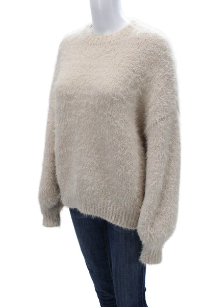 Zara Unisex Pullover Sweater Beige Crew Neck Long Sleeve Size S