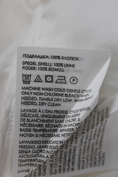 Club Monaco Unisex Linen Drawstring Beach Shorts White Size XS