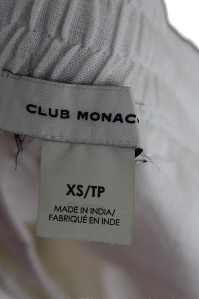 Club Monaco Unisex Linen Drawstring Beach Shorts White Size XS