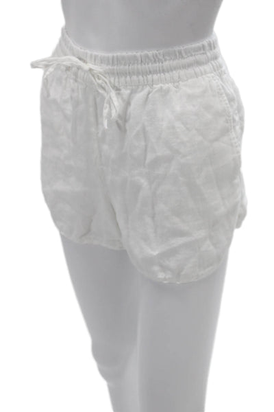 Club Monaco Unisex White Linen Drawstring Beach Shorts Size S