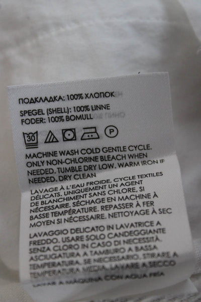 Club Monaco Unisex White Linen Drawstring Beach Shorts Size S