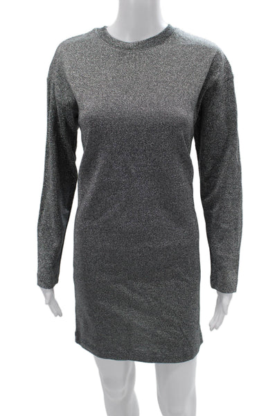 Weekday Women Sweater T-Shirt Dress Dark Gray Knee Length Long Sleeve Size XS