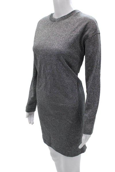 Weekday Women Sweater T-Shirt Dress Dark Gray Knee Length Long Sleeve Size XS