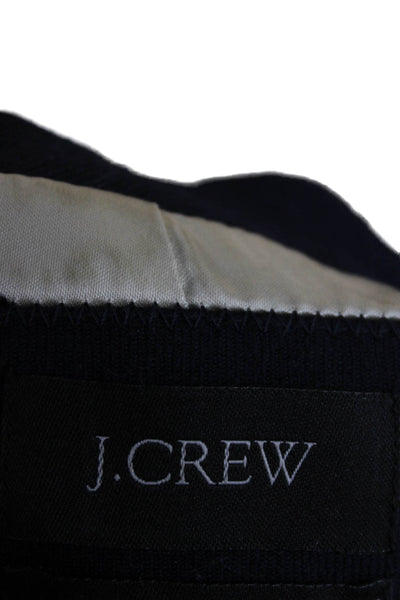 J Crew Women Dark Blue Wool Blend Collared Button Blazer Size 0