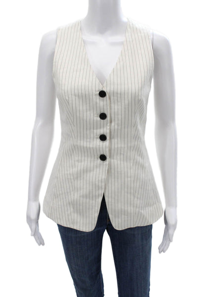 Madewell Womens Sleeveless V-Neck Striped Polyester Vest Size 0