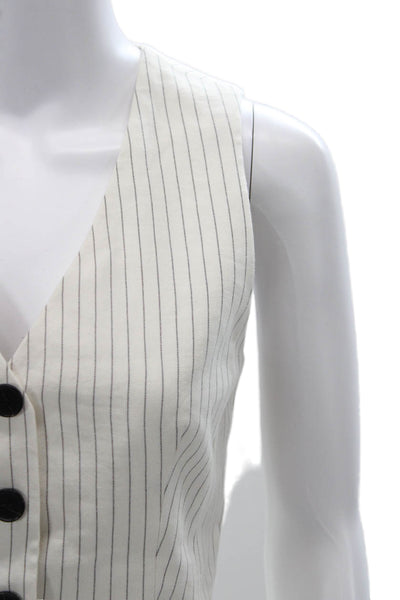 Madewell Womens Sleeveless V-Neck Striped Polyester Vest Size 0