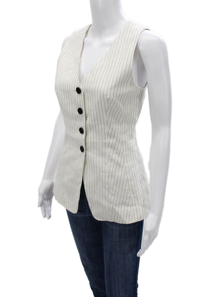 Madewell Womens Sleeveless V-Neck Striped Polyester Vest Size 0
