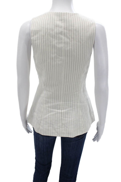 Madewell Womens Sleeveless V-Neck Striped Polyester Vest Size 0