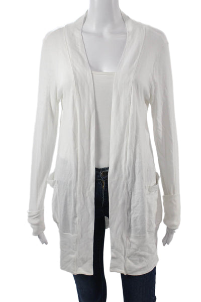Splendid Unisex White Cardigan Sweater Long Sleeve Pima Modal Size L