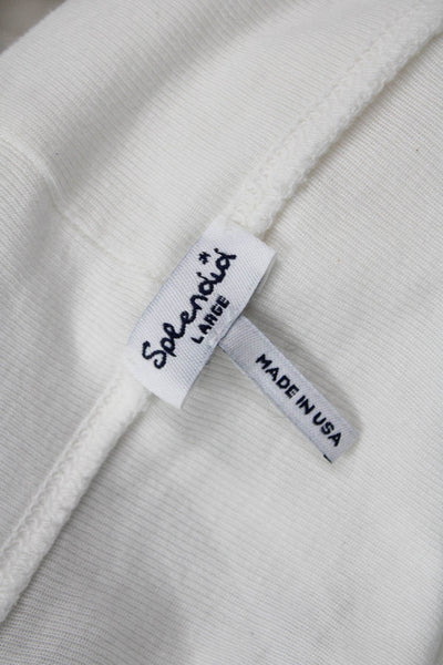 Splendid Unisex White Cardigan Sweater Long Sleeve Pima Modal Size L
