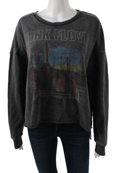 Junk Food Womens Dark Gray Pullover Sweatshirt Rock Crew Neck Size XL