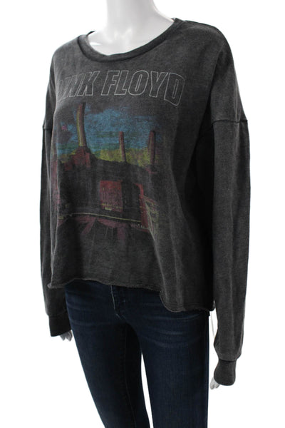 Junk Food Womens Dark Gray Pullover Sweatshirt Rock Crew Neck Size XL