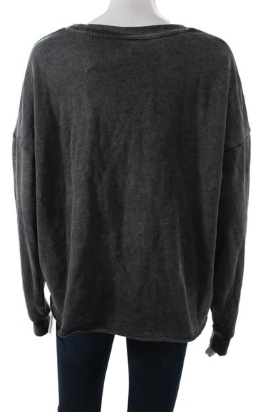 Junk Food Womens Dark Gray Pullover Sweatshirt Rock Crew Neck Size XL