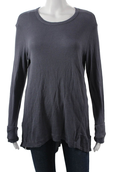 Wilt Womens Basic Dark Gray Long Sleeve Crew Neck T-Shirt Grunge Size M