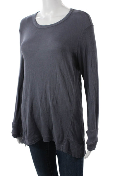 Wilt Womens Basic Dark Gray Long Sleeve Crew Neck T-Shirt Grunge Size M
