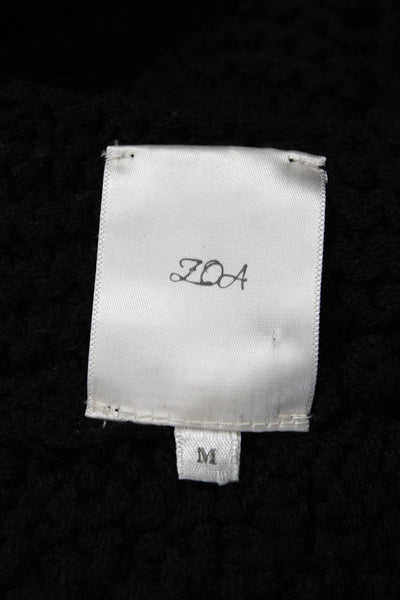 Zoa Unisex Black V Neck Pullover Long Sleeve 85% Acrylic 15% Wool Size M