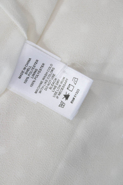 1 State Women White Polka Dot Short Sleeve Mock Neck Blouse Polyester Size 1X