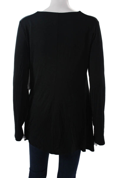 Lysse Women Basic Tunic Black V-Neck Long Sleeve Size M