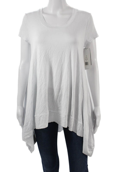 Lysse Womens Tunic Short Sleeve White Rayon Spandex Size M