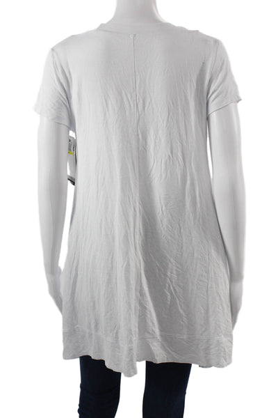 Lysse Womens Tunic Short Sleeve White Rayon Spandex Size M