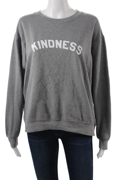 Suburban Riot Womens Pullover Sweatshirts Gray Crew Neck Graphic Quote Size S