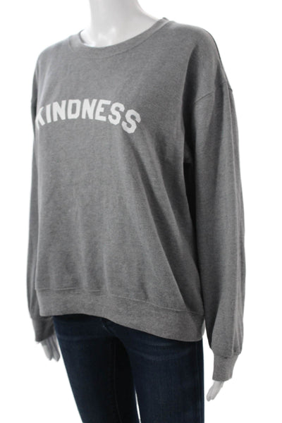 Suburban Riot Womens Pullover Sweatshirts Gray Crew Neck Graphic Quote Size S