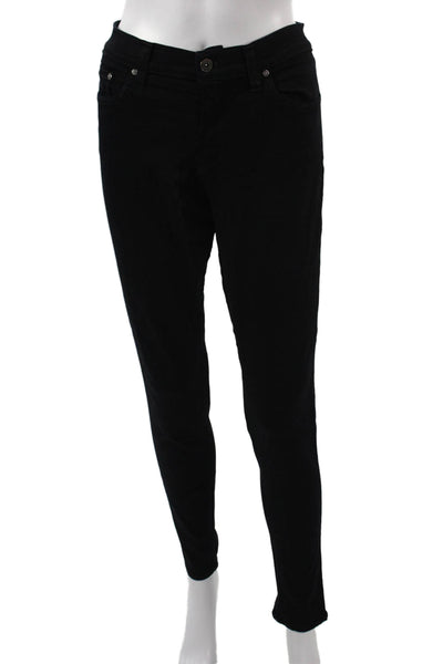 Principle Womens Skinny Jeans Black Denim Mid Rise Size 31
