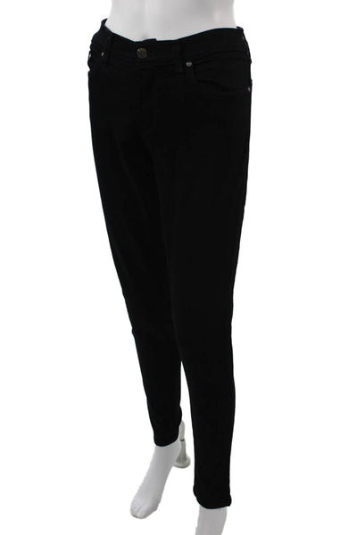 Principle Womens Skinny Jeans Black Denim Mid Rise Size 31