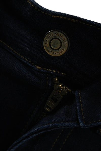 Flying Monkey Womens Skinny Ankle Jeans Dark Blue High Rise Button Size 24