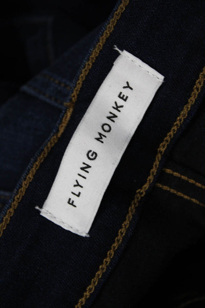 Flying Monkey Womens Skinny Ankle Jeans Dark Blue High Rise Button Size 24