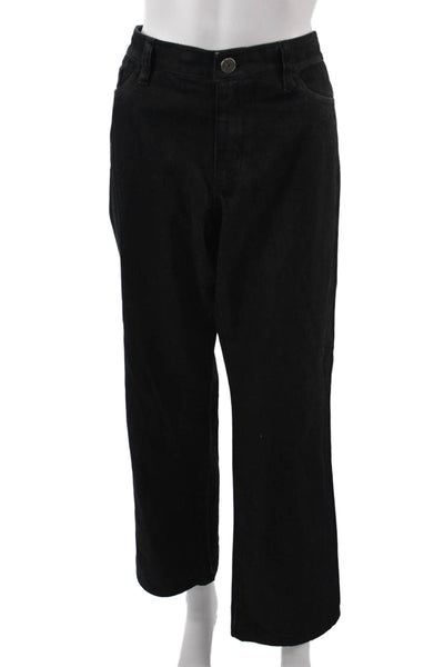 Elie Tahari Womens Cropped Black High Rise Jeans Size 14