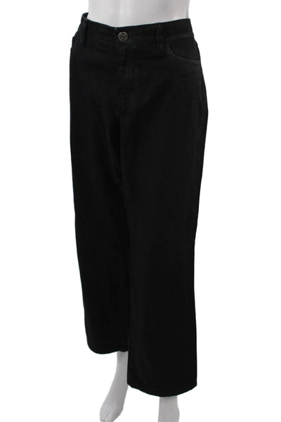 Elie Tahari Womens Cropped Black High Rise Jeans Size 14