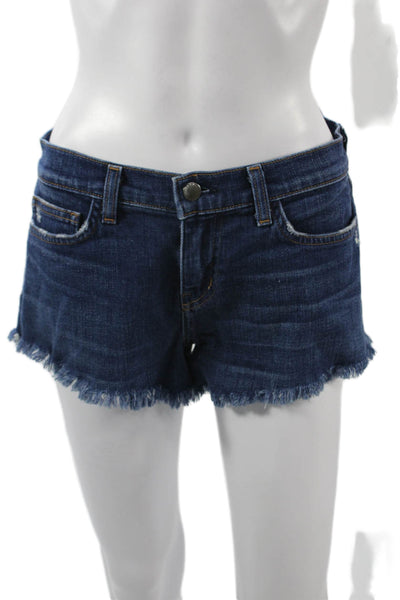 L'Agence Unisex Dark Blue Beach Shorts Cotton Blend Size 24