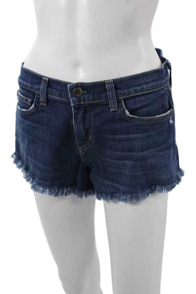L'Agence Unisex Dark Blue Beach Shorts Cotton Blend Size 24