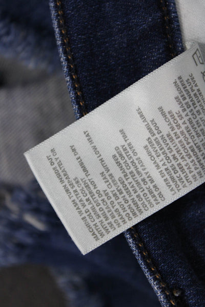 L'Agence Unisex Dark Blue Beach Shorts Cotton Blend Size 24