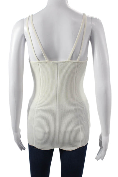 Sandro Women Basic Striped V-Neck Camisole White Sleeveless Size 1