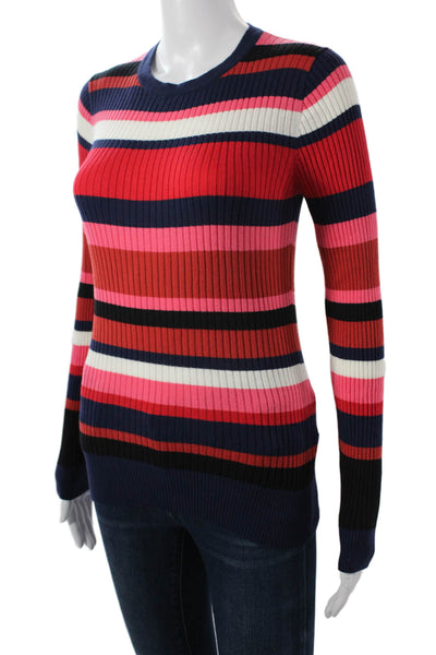 Trina Turk Unisex Black Striped Cotton Pullover Long Sleeve Size S