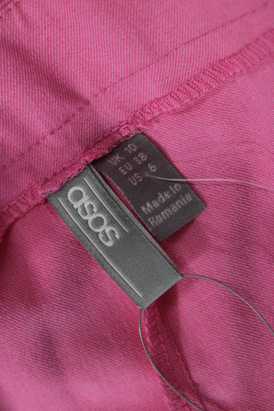 Asos Women Ankle Cropped Dress Pants Pink Size 6