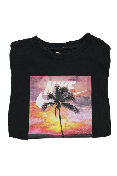 Nike Boys Cotton Graphic Short Sleeve Crew Neck Pullover T-Shirt Black Size S