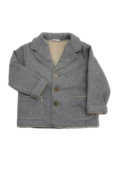 Il Gufo Childrens Bpys Button Down Coat Heather Grey Size 2 T