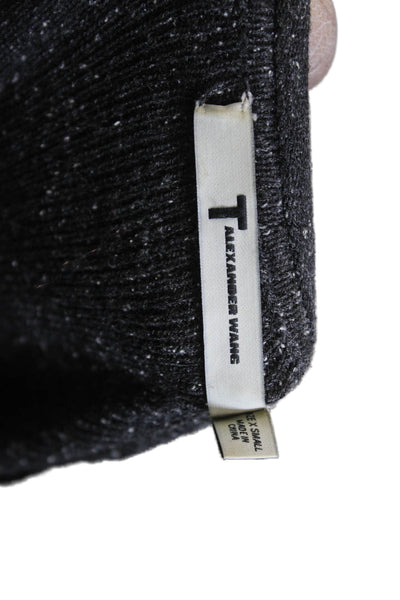 T Alexander Wang Women Bodycon Sweater Dress Black Wool Long Sleeve Size XS