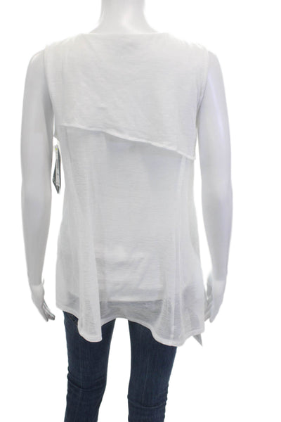 Lysse Women Basic Sleeveless V-Neck Tank White Size M
