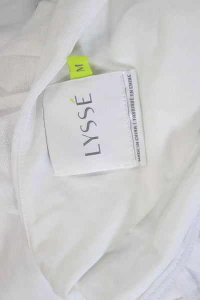 Lysse Women Basic Sleeveless V-Neck Tank White Size M